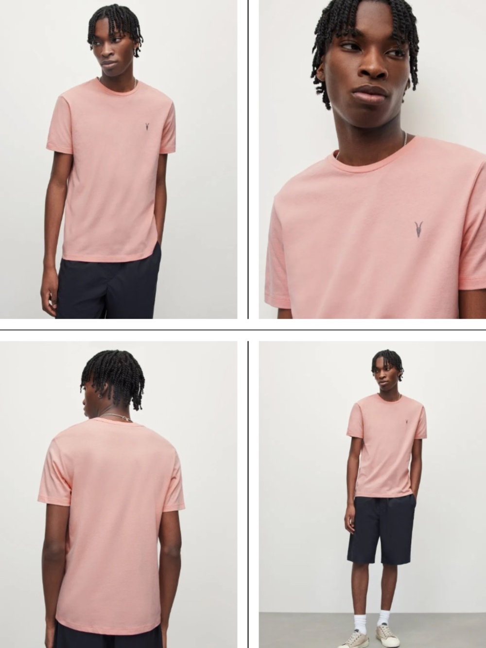 All Saints Cotton Crewneck T-Shirt - Picture 1 of 5